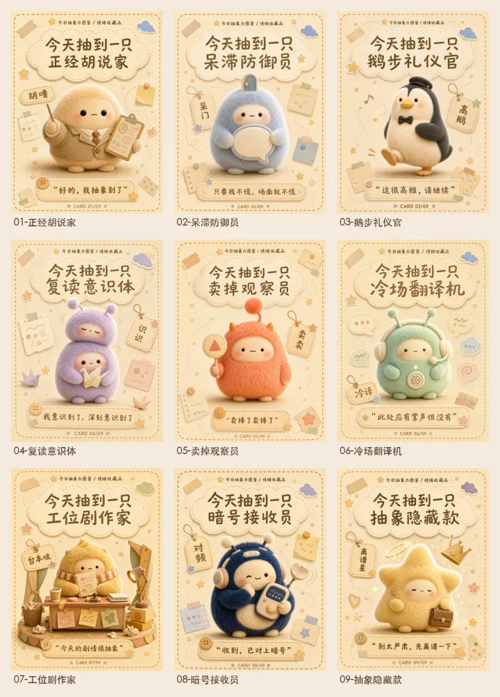 抽象力盲盒卡套卡预览