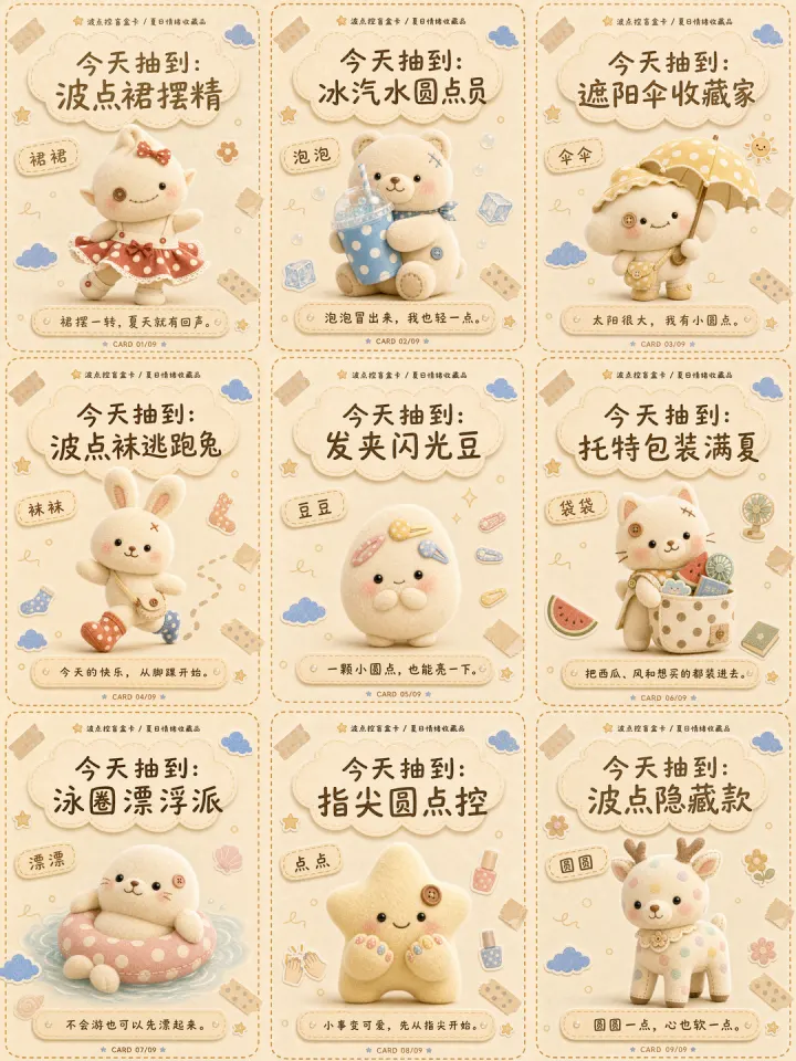 波点控夏日盲盒卡套卡预览